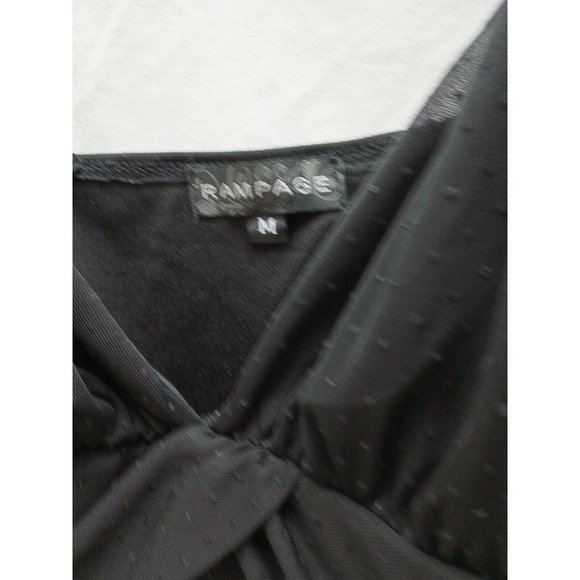 Rampage Black Empire Waist Halter Top Beaded Broach Pleated Bottom Womens Medium - Picture 7 of 14